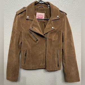Levi’s camel faux suede Moto jacket medium